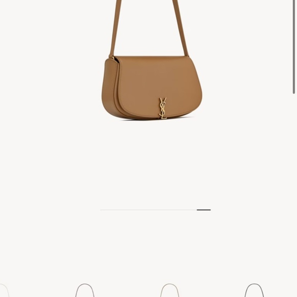 Saint Laurent Mini Voltaire Shoulder Bag — Dark Cork Calfskin — Retail $2500